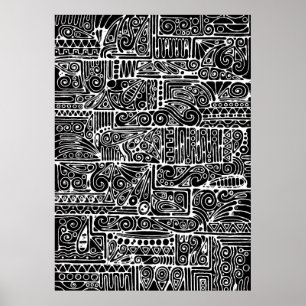 Arte geométrico en blanco y negro 2