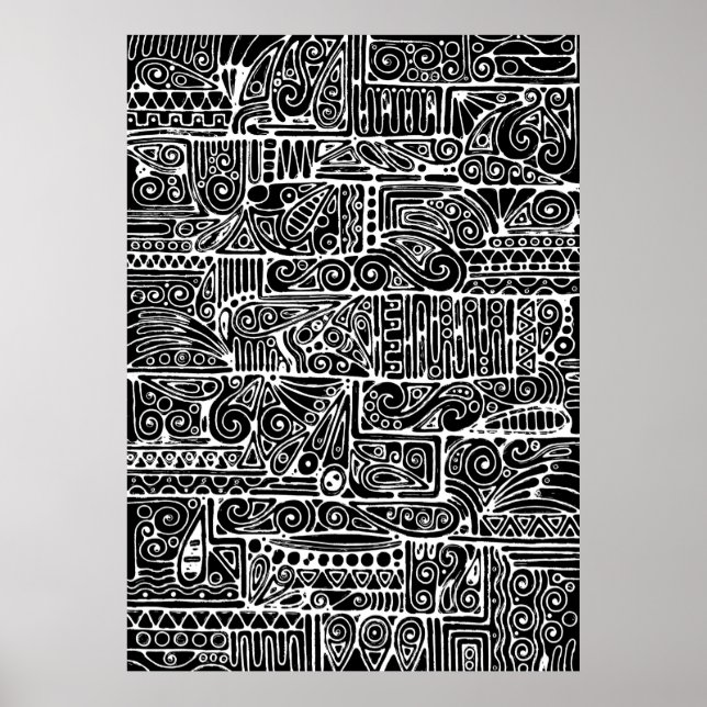 Arte geométrico en blanco y negro 2 (Frente)