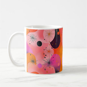 Arte geométrico en taza de café retro vintage