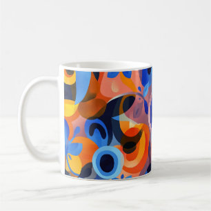 Arte geométrico en taza de café retro vintage