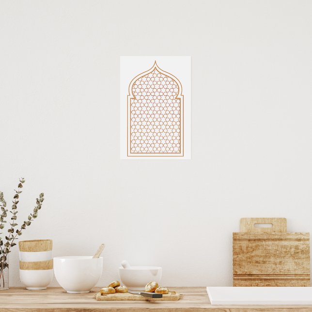 Arte geométrico islámico en pared (Cocina)
