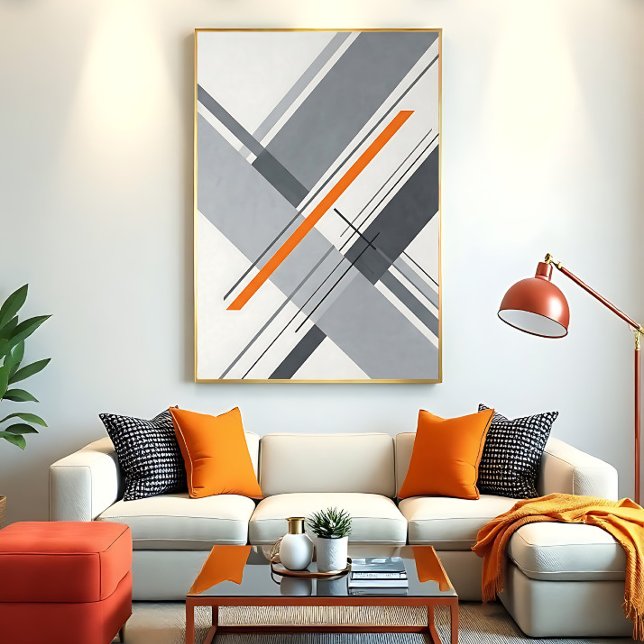 Arte geométrico minimalista con acento naranja (Subido por el creador)
