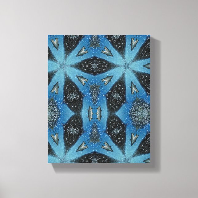 Arte geométrico moderno, arte gris azul, pescado,  (Anverso)