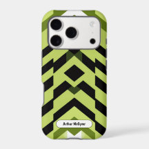 Arte geométrico moderno negro verde wasabi