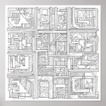 Arte Geométrico Moderno: Patrón de Bloque Digital