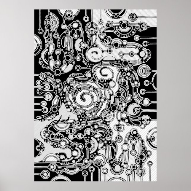 Arte Geométrico Negro Y Blanco 3 (Frente)