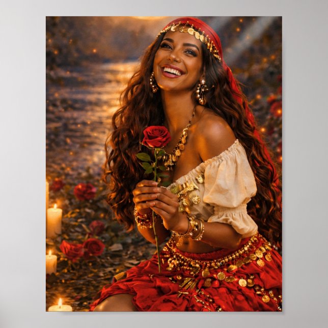 arte gitano || cartel gitana roja 🌹 (Frente)