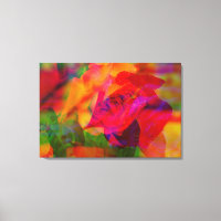 ARTE GLITCH de una rosa húmeda en impresión de lie