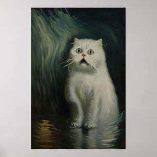 Arte gótico de gato asustado Impresión victoriana