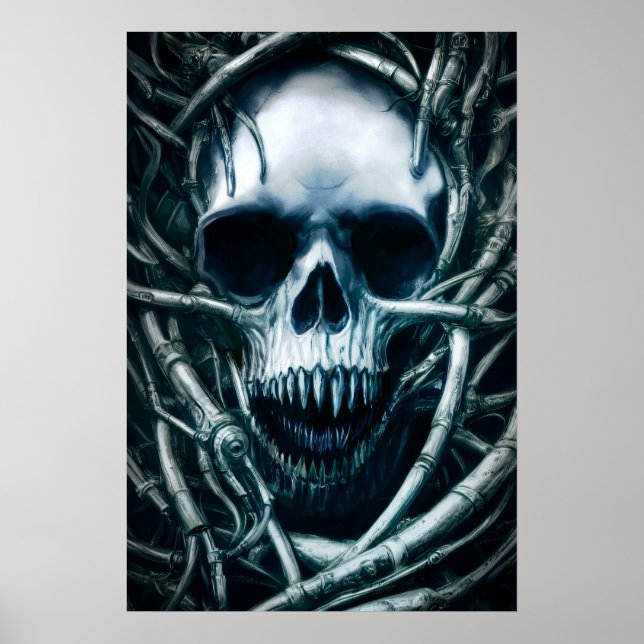 Arte gótico del cráneo: Muerte espeluznante Metali (Frente)