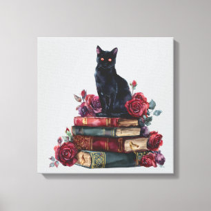 Arte gótico Gato negro libros antiguos Rosas de de