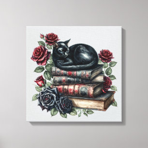 Arte gótico Gato negro libros antiguos Rosas de de