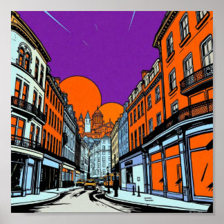 Arte gráfico artístico del vibrante paisaje urbano