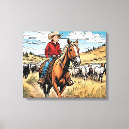 Arte gráfico de Cowboy Cattle Rancher Boy