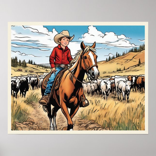 Arte gráfico de Cowboy Cattle Rancher Boy (Frente)