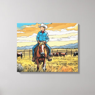 Arte gráfico de Cowboy Cattle Rancher Boy