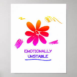 Arte Gráfico de Flor Colorida Emocionalmente Inest