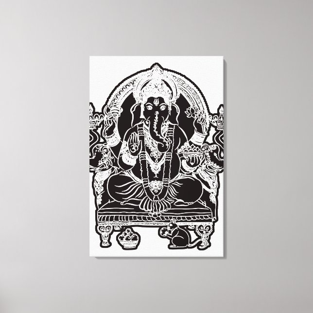 ARTE GRÁFICO DE LA PARED DE GANESH DE 2 FT x 3 FT (Anverso)