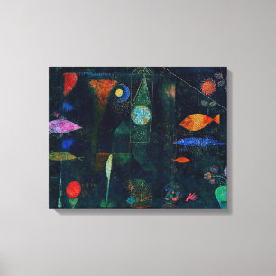 Arte gráfico de pintura abstracta Magia de peces d