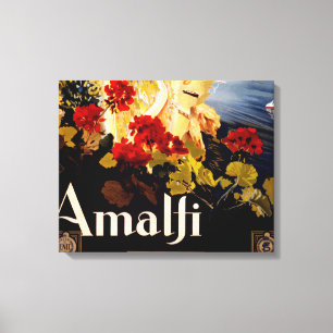 Arte gráfico de póster de viaje vintage Amalfi Ita