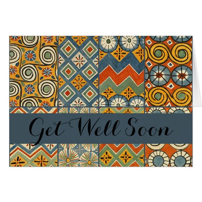 Arte gráfico geométrico colorido de la antigüedad  (Anverso (Horizontal))