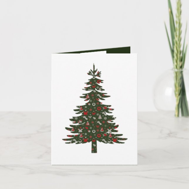 Arte gráfico moderno clásico del árbol de Navidad (Anverso)