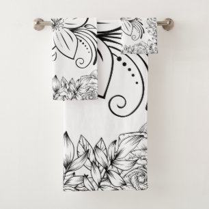 Arte Gráfico monocromo, hermosa flor