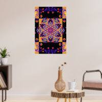 Arte gráfico morado y negro, naturaleza violeta