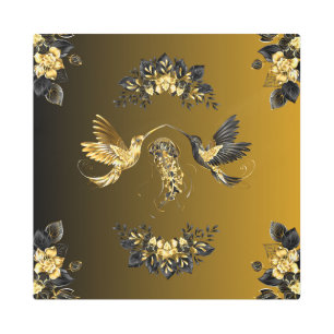 Arte gráfico negro y dorado, unión etérea