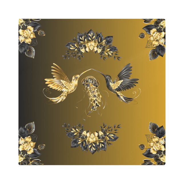 Arte gráfico negro y dorado, unión etérea (Anverso)