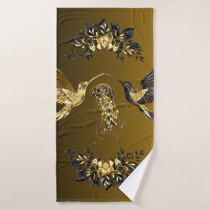 Arte gráfico negro y dorado, unión etérea