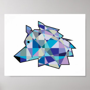 Arte gráfico original de Wolf Head   Cara de lobo 