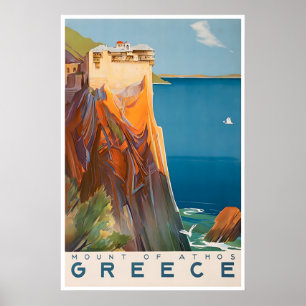 Arte Grecia Antigua Monte Athos Impresión Viajes G