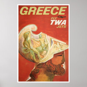 Arte Grecia Póster de viaje griego TWA David Klein