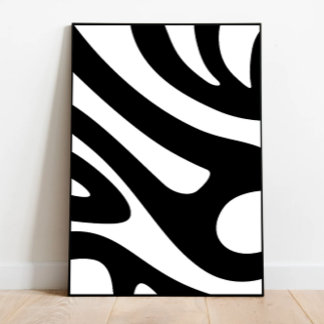 Arte Groovy blanco y negro, arte de cebra inspirad