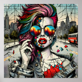 Arte Grunge | Resumen de la mujer fracturada