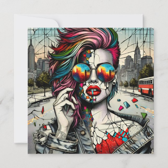 Arte Grunge | Resumen de la mujer fracturada (Anverso)