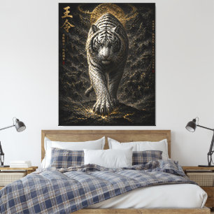 Arte Guerrero del Rey Tigre Blanco – Estilo de Tin