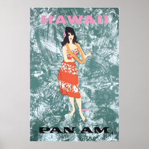 Arte hawaiano Hawaii Imprimir Pan Am Póster de via