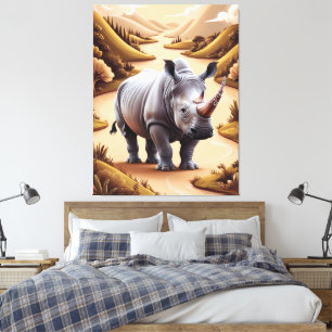 Arte híbrido de animal de rinoceronte en miniatura