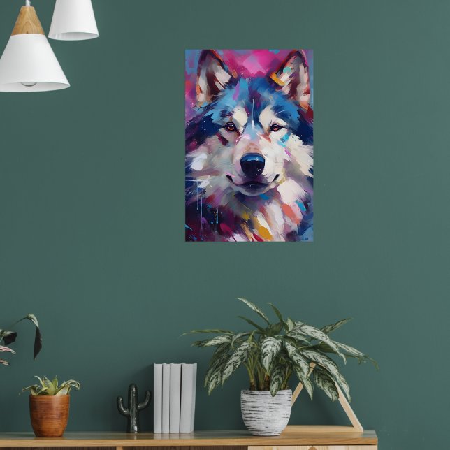 Arte Husky colorido (Salón 1)
