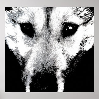 Arte Husky Imprimir Perro Arrojado Art Poster Wolf