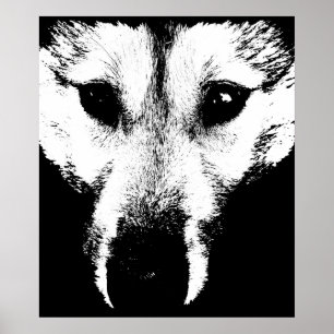 Arte Husky Imprimir Perro Arrojado Art Poster Wolf
