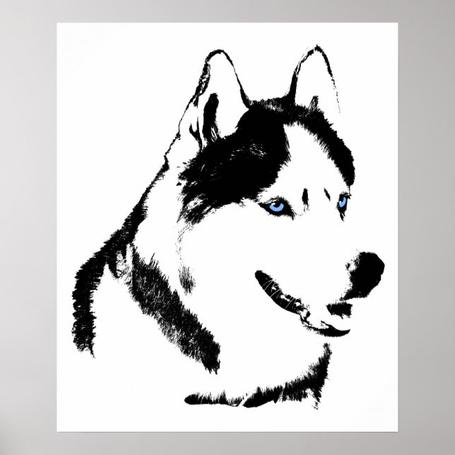 Arte Husky Imprimir Perro Perro Poster Regalos Hus (Frente)