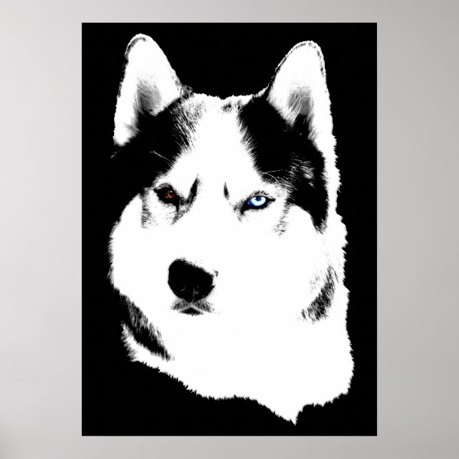 Arte Husky Imprimir Perro Perro Poster Regalos Hus (Frente)