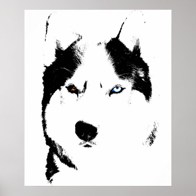 Arte Husky Imprimir Perro Perro Poster Regalos Hus (Frente)