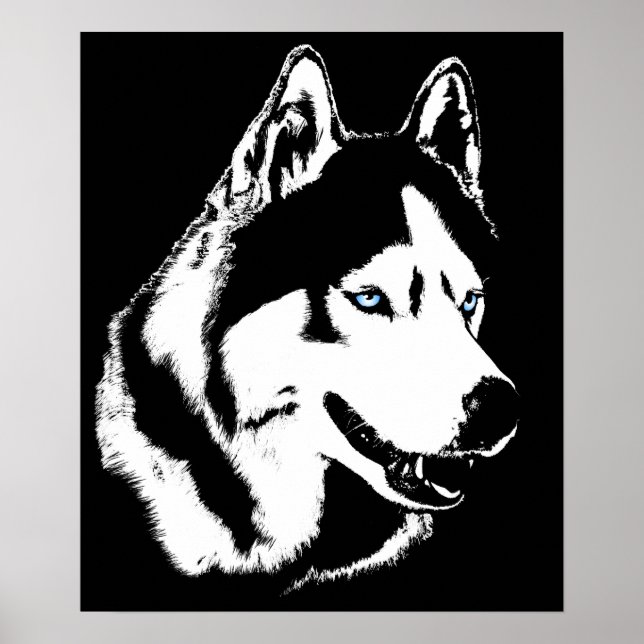 Arte Husky Imprimir Perro Perro Poster Regalos Hus (Frente)