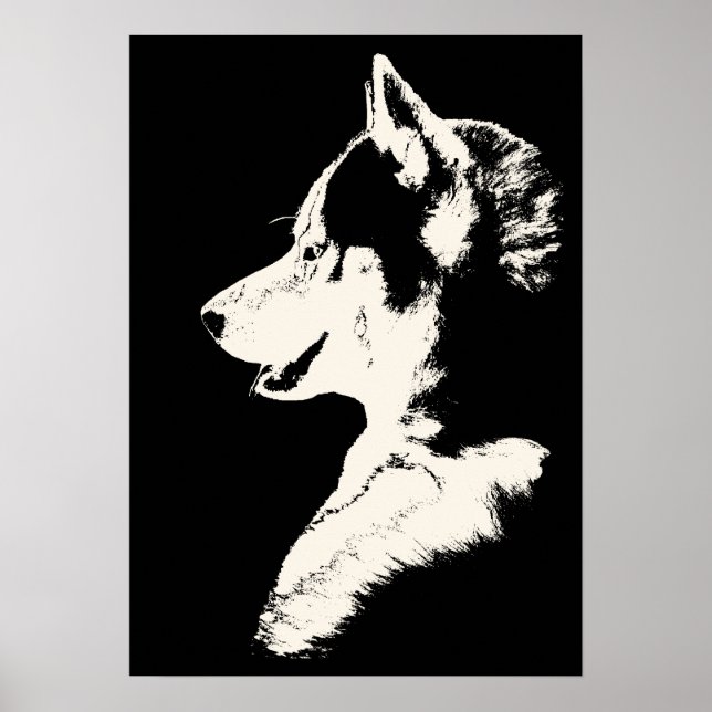 Arte Husky Imprimir Perro Poster de arte Malamute  (Frente)