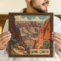 Arte icónico de la pared del Gran Cañón