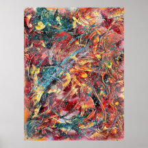 Arte impreso abstracto colorido – Ignición No. 1